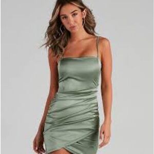 windsor light green mini dress